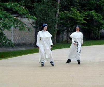 Who knew that nuns roller bladed?