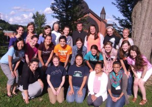 Christina (2nd row, 2nd from left) with Sr. Joseph Andrew, OP, and other candidates.